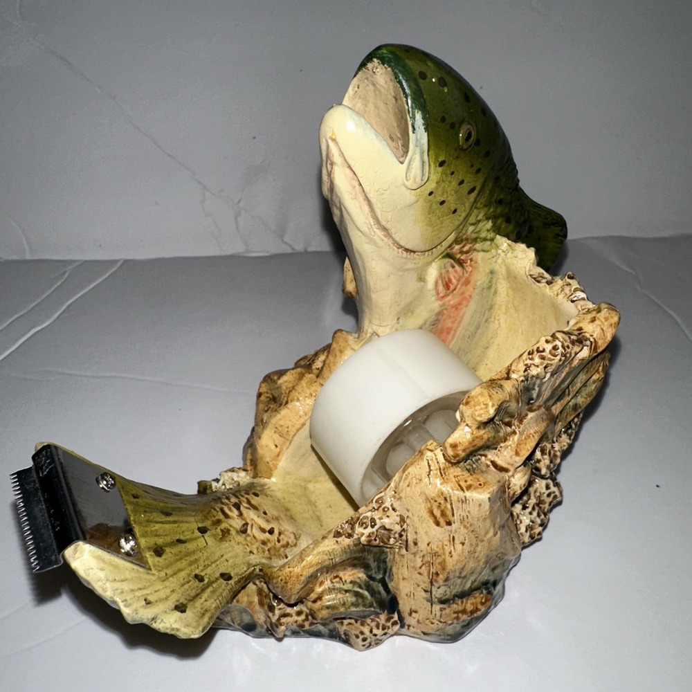 Vintage Trout Tape Dispenser Office Decor Man Cave - Picture 3 of 6